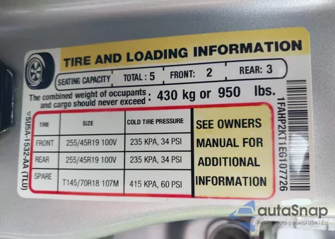 2014 Ford Taurus Sho from USA, damaged, VIN 1FAHP2KT1EG107726